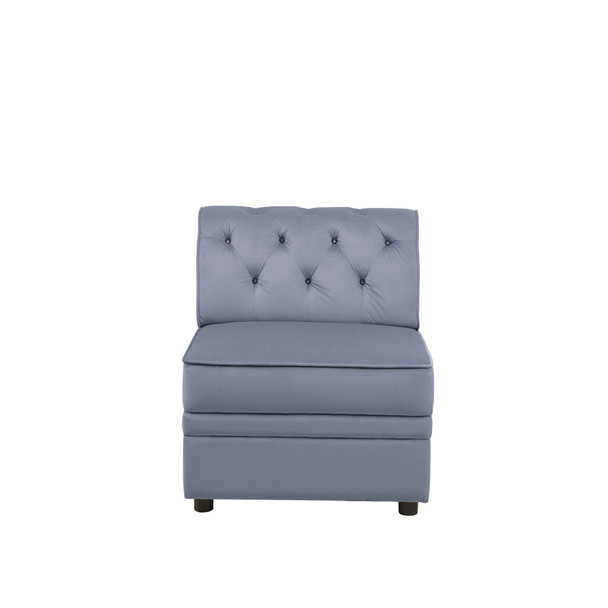 ACME Bois II Modular Armless Chair, Gray Velvet