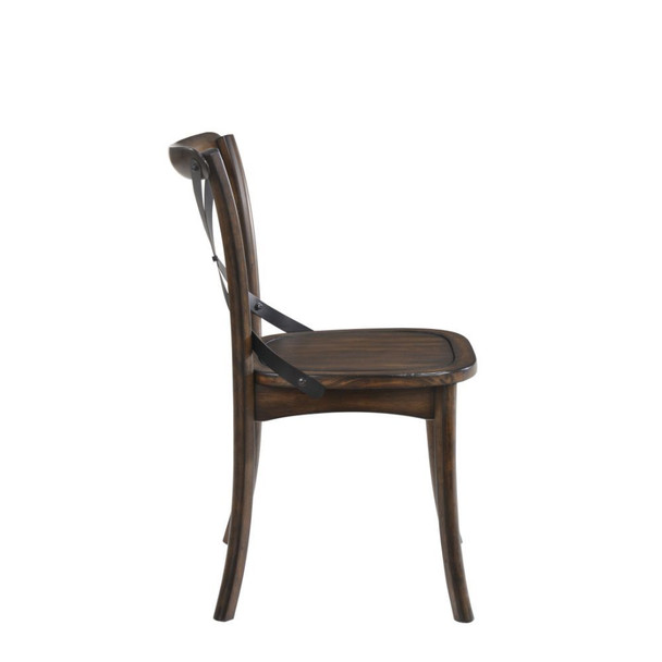 ACME 73032 Kaelyn Side Chair (Set-2), Dark Oak & Black