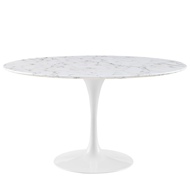 Modway Lippa 54" Round Artificial Marble Dining Table EEI-1132-WHI
