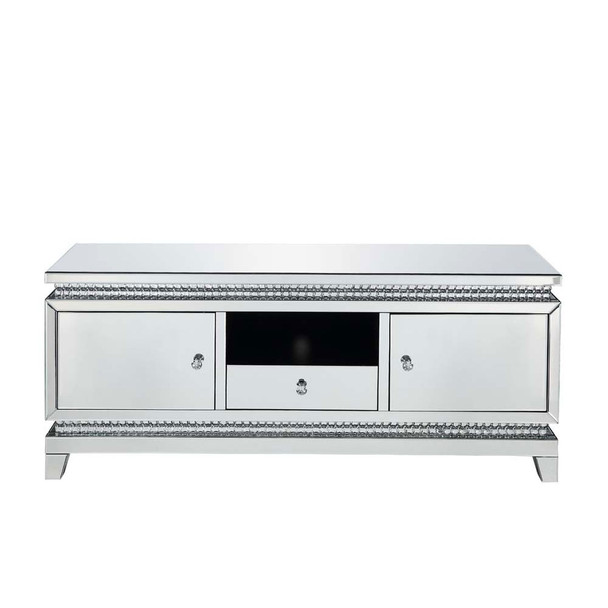 ACME Lotus TV Stand, Mirrored & Faux Crystals