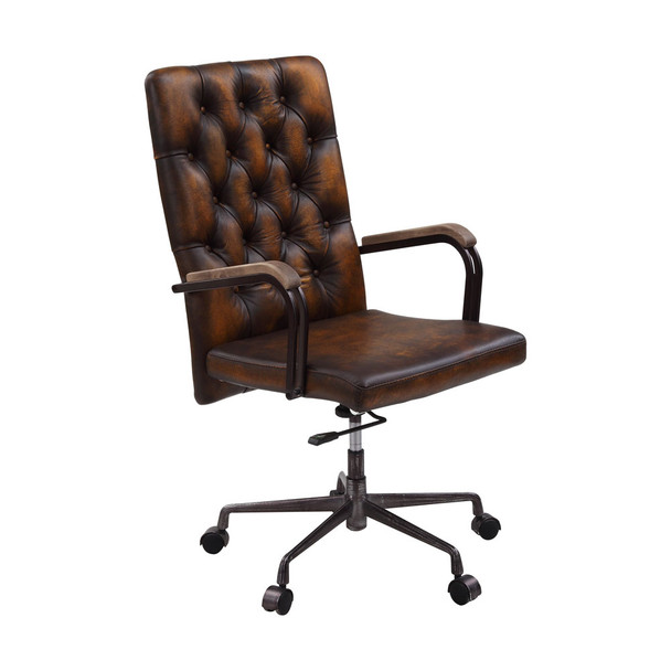 ACME 93175 Noknas Office Chair, Brown Leather
