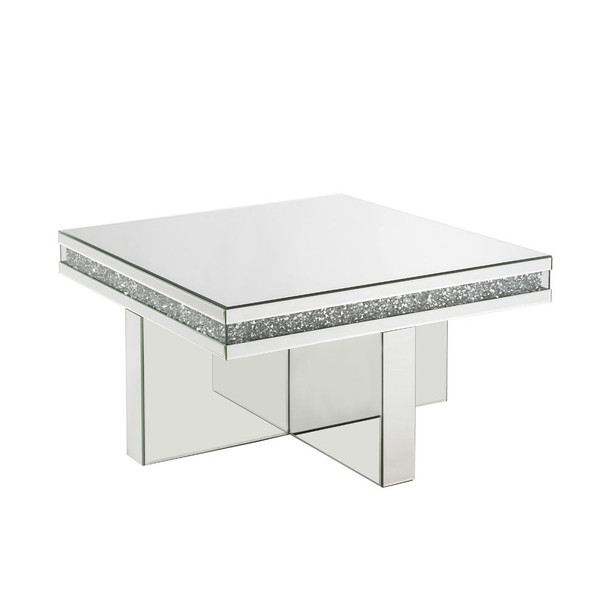 ACME 84695 Noralie Coffee Table, Mirrored & Faux Diamonds