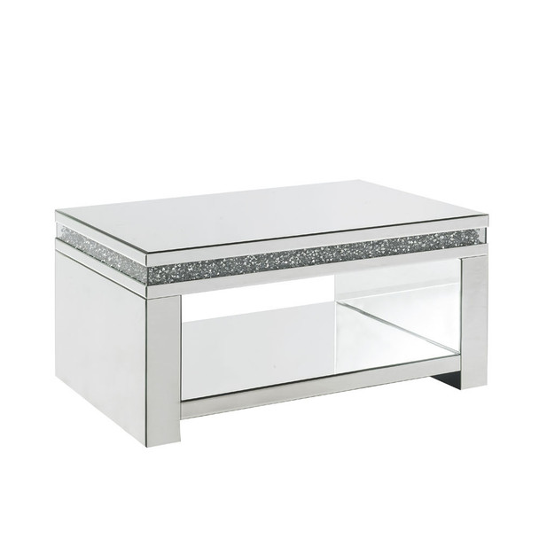 ACME 84715 Noralie Coffee Table, Mirrored & Faux Diamonds