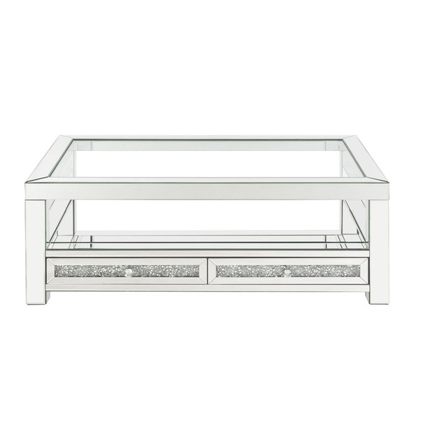 ACME Noralie Coffee Table , Mirrored & Faux Diamonds