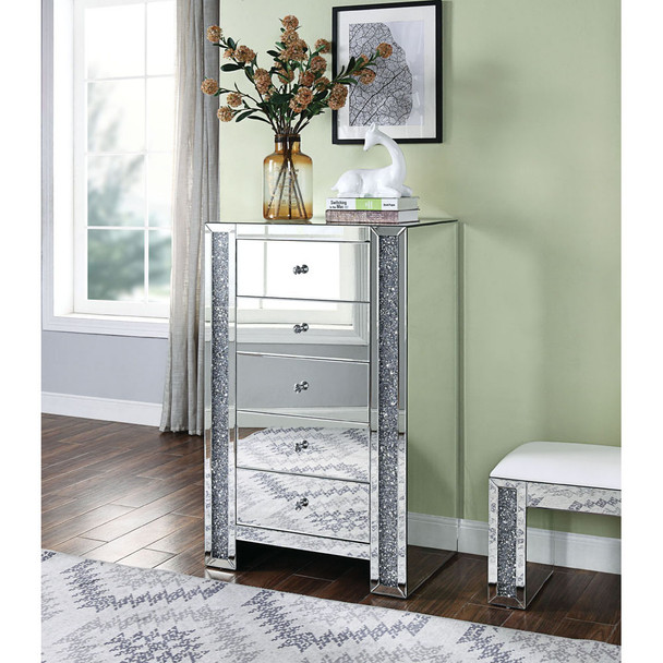ACME 97644 Noralie Chest, Mirrored & Faux Gemstones