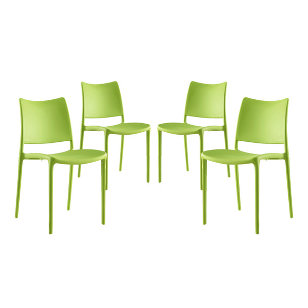 Modway Hipster Dining Side Chair Set of 4 EEI-2425-GRN-SET