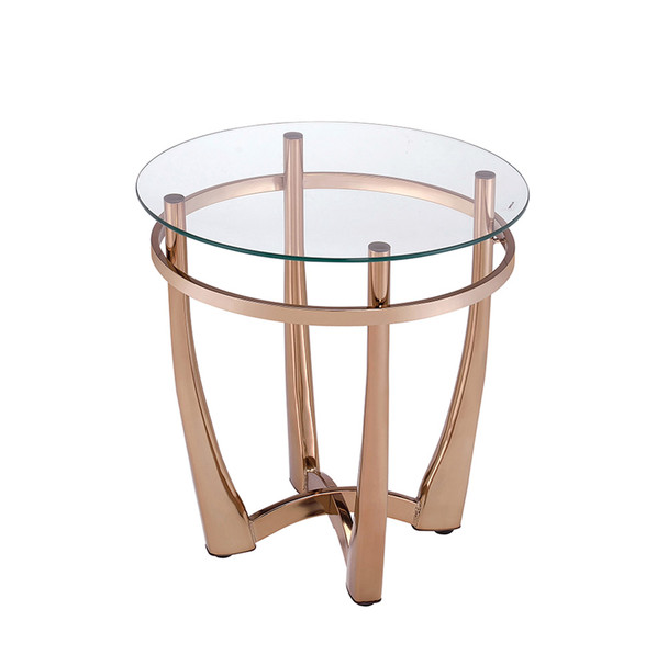 ACME 81612 Orlando II End Table, Champagne & Clear Glass