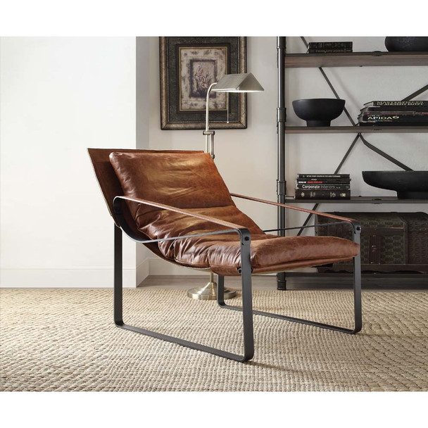 ACME 96674 Quoba Accent Chair, Cocoa Top Grain Leather