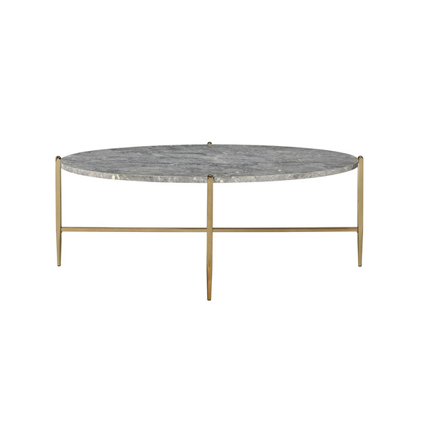 ACME Tainte Coffee Table, Faux Marble & Champagne Finish