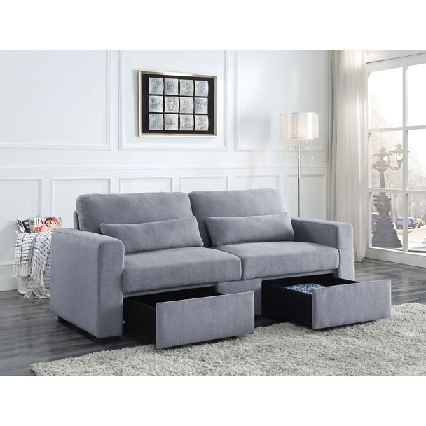 ACME 51895 Rogyne Storage Sofa, Gray Linen