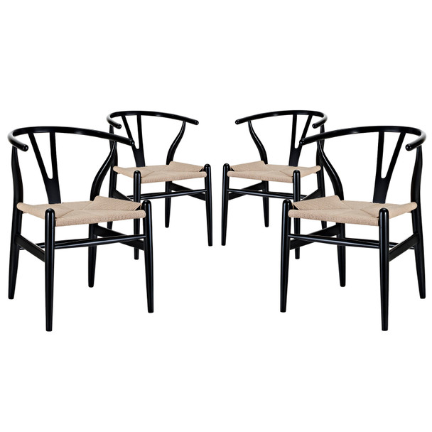 Modway Amish Dining Armchair Set of 4 EEI-1320-BLK