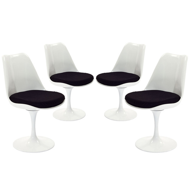 Modway Lippa Dining Side Chair Fabric Set of 4 EEI-1342-BLK