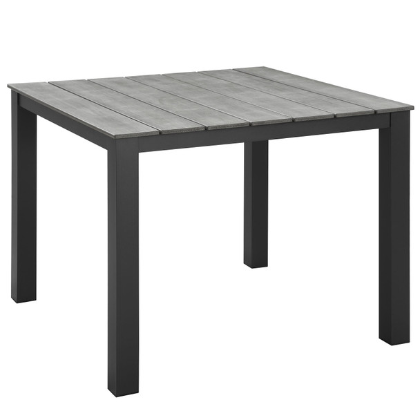 Modway Maine 40" Outdoor Patio Dining Table EEI-1507-BRN-GRY Brown Gray