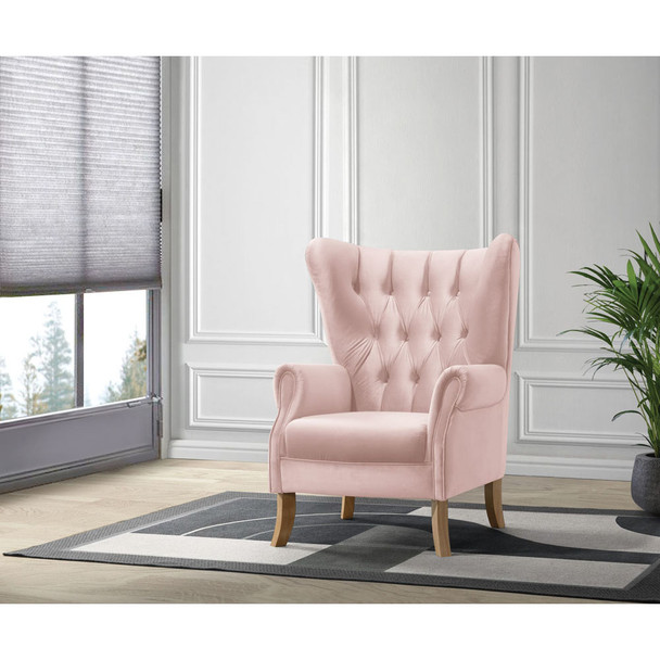 ACME 59516 Adonis Accent Chair, Blush Pink Velvet