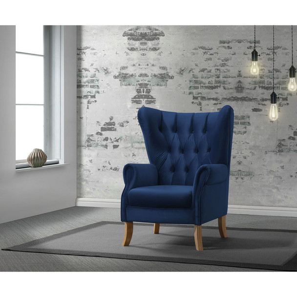 ACME 59519 Adonis Accent Chair, Navy Blue Velvet