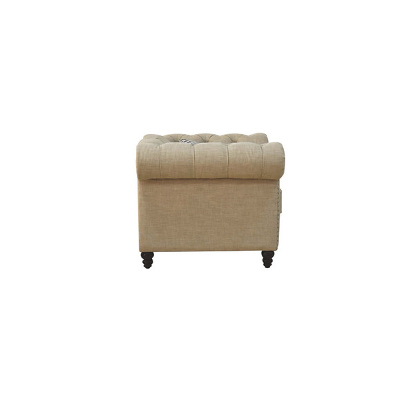 ACME 52422 Aurelia Chair with 1 Pillow, Beige Linen