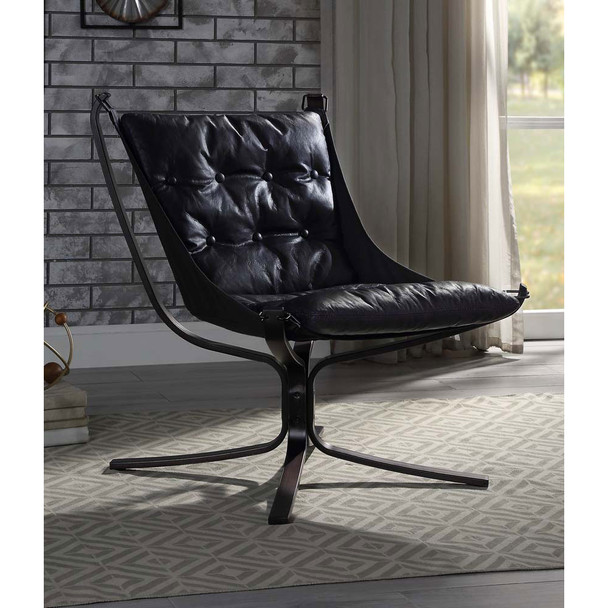 ACME 59832 Carney Accent Chair, Vintage Blue Top Grain Leather