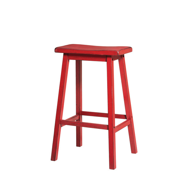 ACME 96650 Gaucho Bar Stool (Set-2), Antique Red, 29" Seat Height