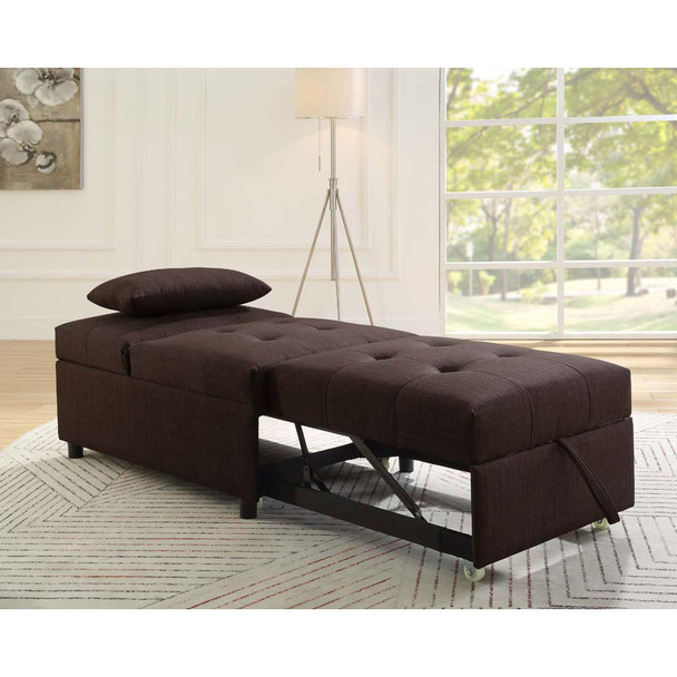 ACME 58245 Hidalgo Sofa Bed, Brown Fabric