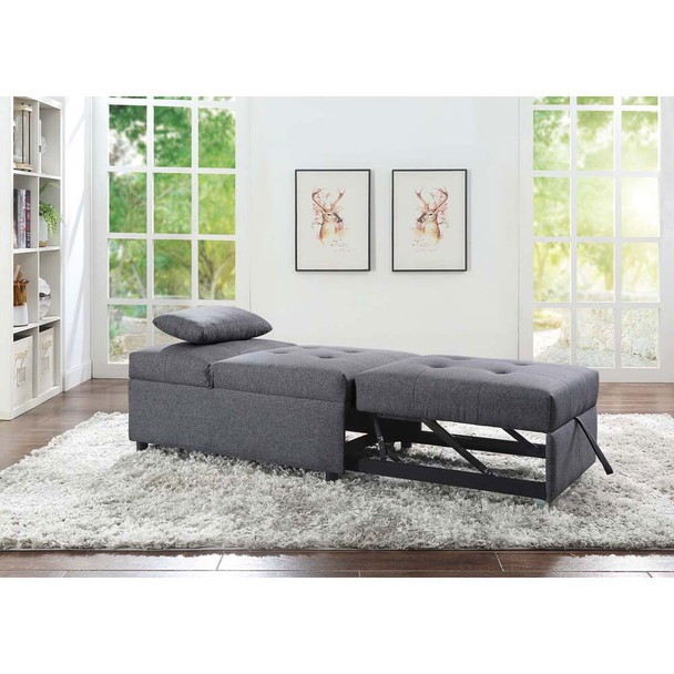 ACME 58247 Hidalgo Sofa Bed, Gray Fabric