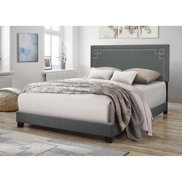 ACME Ishiko II Eastern King Bed, Gray Fabric