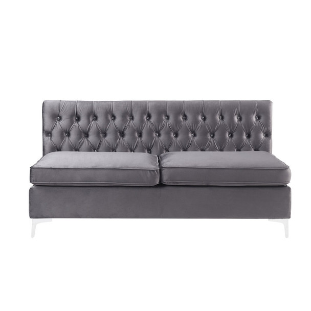 ACME Jaszira Modular - Armless Sofa, Gray Velvet