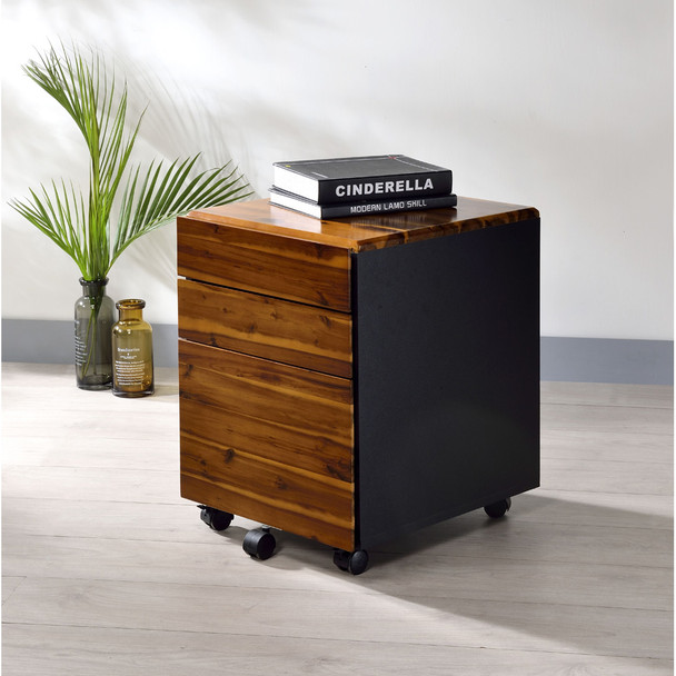 ACME 92913 Jurgen File Cabinet, Oak & Black