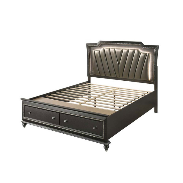 ACME 27280Q Kaitlyn Queen Bed, PU & Champagne (1Set/4Ctn)