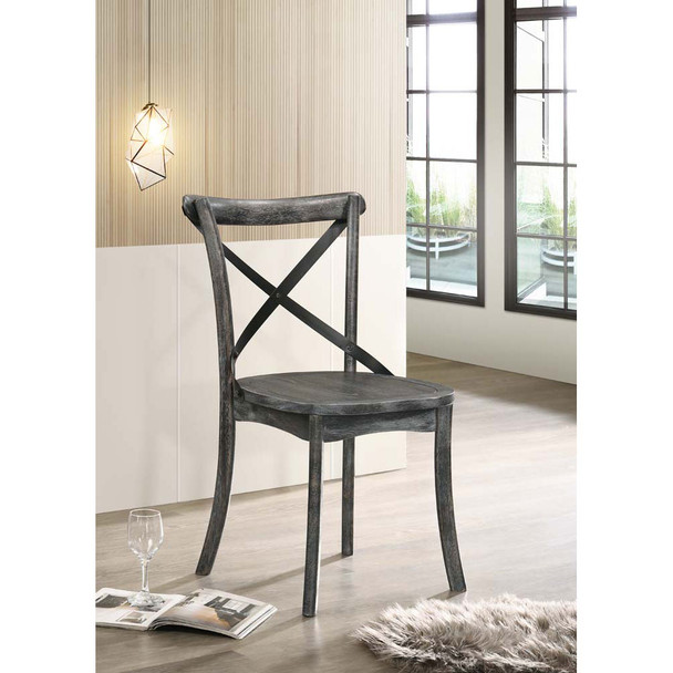 ACME 71897 Kendric Side Chair (Set-2), Rustic Gray