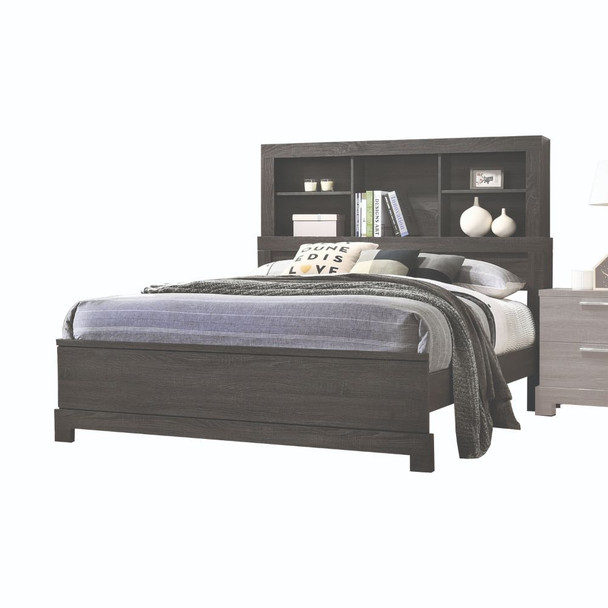 ACME Lantha Eastern King Bed w/Storage, Gray Oak (1Set/2Ctn)