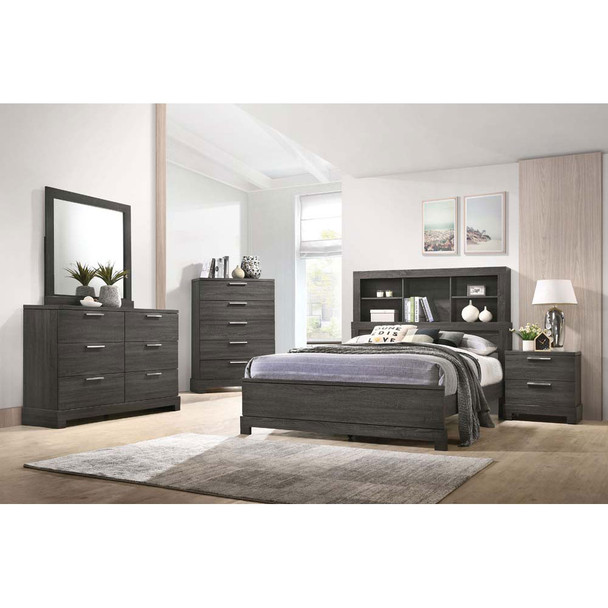 ACME 22030Q Lantha Queen Bed with Storage, Gray Oak (1Set/2Ctn)