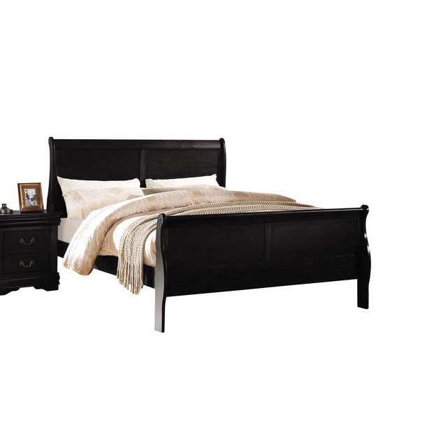 ACME Louis Philippe Full Bed, Black (1Set/2Ctn)