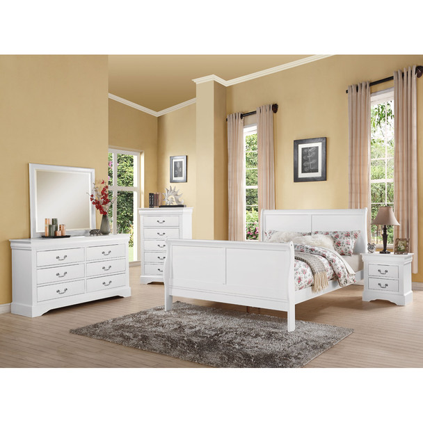 ACME 24500Q Louis Philippe III Queen Bed, White (1Set/2Ctn)