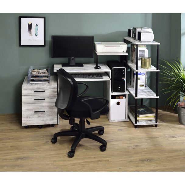 ACME 92762 Lyphre Computer Desk, Antique White & Black Finish