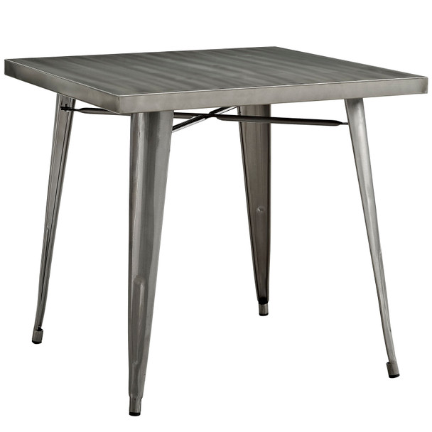 Modway Alacrity Square Metal Dining Table EEI-2035-GME Gunmetal
