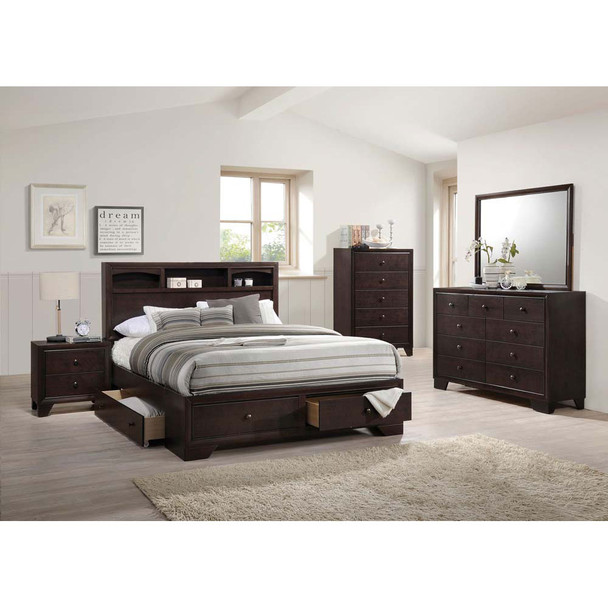 ACME 19560Q Madison II Queen Bed with Storage, Espresso (1Set/3Ctn)