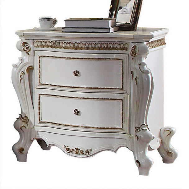 ACME Picardy Nightstand, Antique Pearl