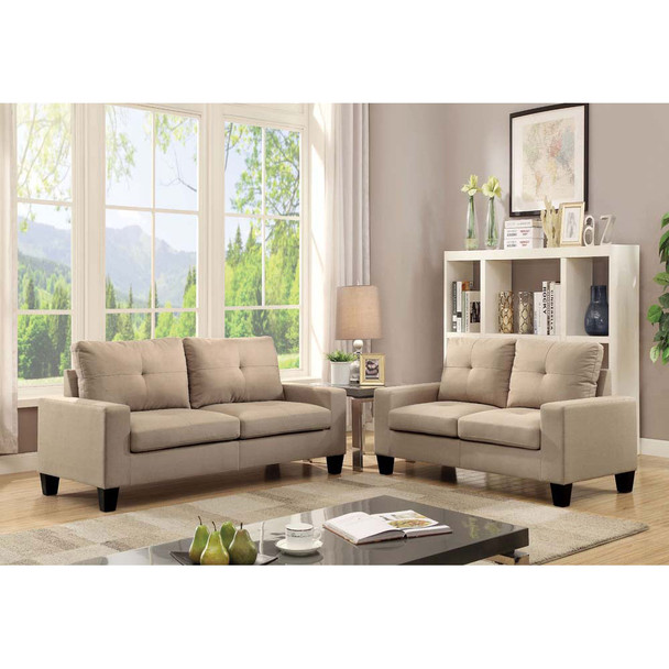 ACME 52740 Platinum II Sofa & Loveseat, Beige Linen (1Set/2Ctn)