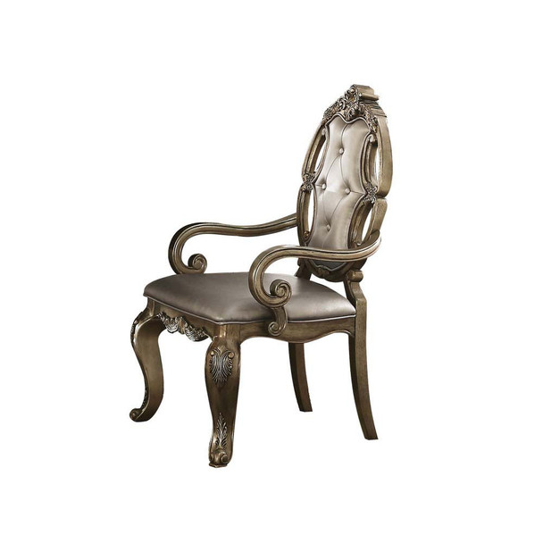 ACME Ragenardus Arm Chair (Set-2), PU & Vintage Oak