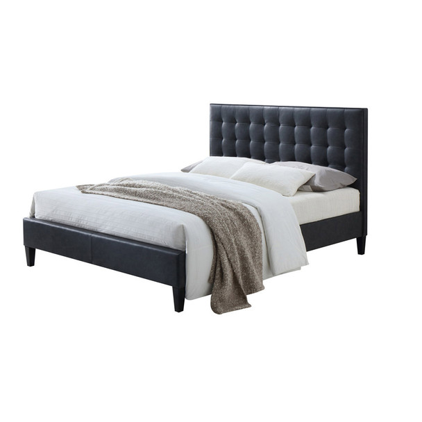 ACME Saveria Eastern King Bed, 2-Tone Gray PU (1Set/2Ctn)