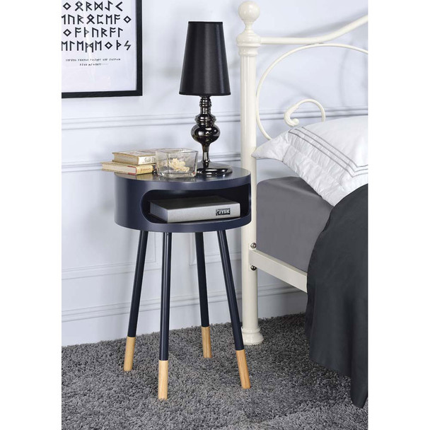 ACME 84448 Sonria End Table, Black & Natural