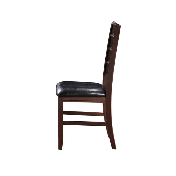 ACME 04624 Urbana Side Chair (Set-2), Black PU & Cherry