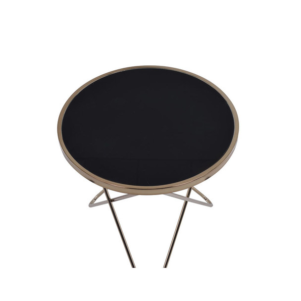 ACME 81832 Valora End Table, Champagne & Black Glass