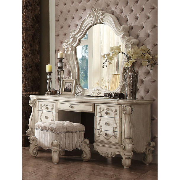 ACME 21137 Versailles Vanity Desk, Bone White