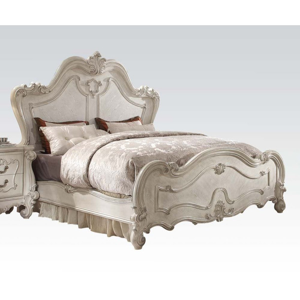ACME Versailles Eastern King Bed, Bone White (1Set/3Ctn)