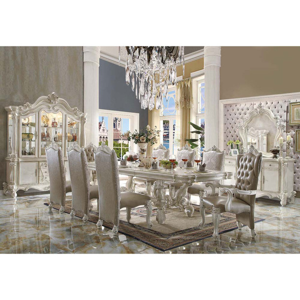 ACME 61130 Versailles Dining Table, Bone White (1Set/2Ctn)