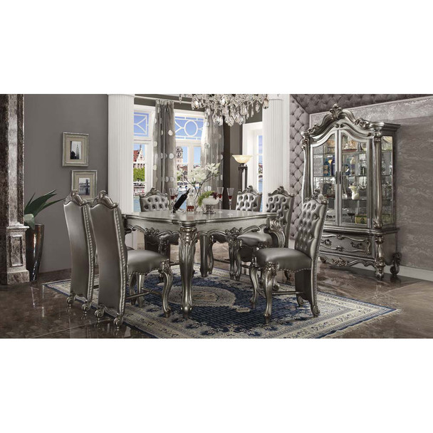 ACME 66835 Versailles Counter Height Table, Antique Platinum