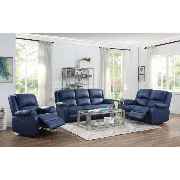 ACME 54616 Zuriel Power Motion Loveseat, Blue PU