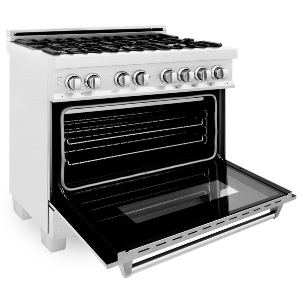 ZLINE 36" Professional Dual Fuel Range with Red Gloss Door (RAS-RG-36)