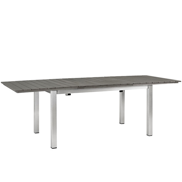Modway Shore Outdoor Patio Wood Dining Table EEI-2257-SLV-GRY
